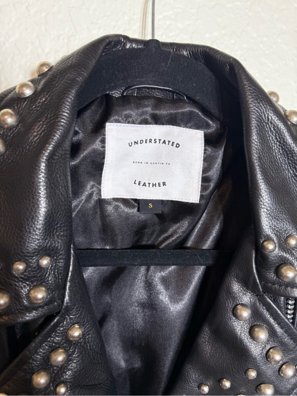 Understated Leather Western Dome Studded Jacket in Black - Picture 7 of 10
